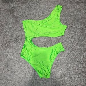 Neon green swimsuit worn 1x